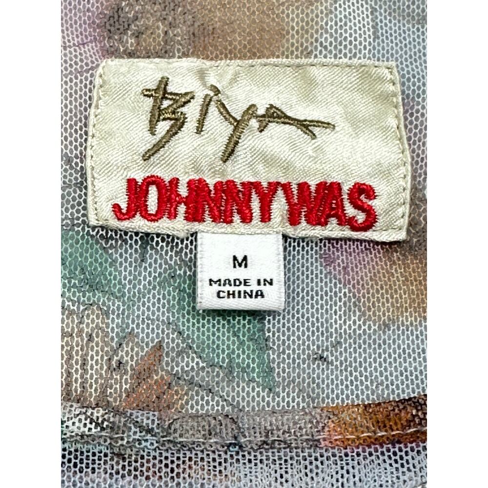 Johnny Was Biya Flora Dancer Mesh Top Floral Embroidered Blouse Medium - Picture 10 of 13